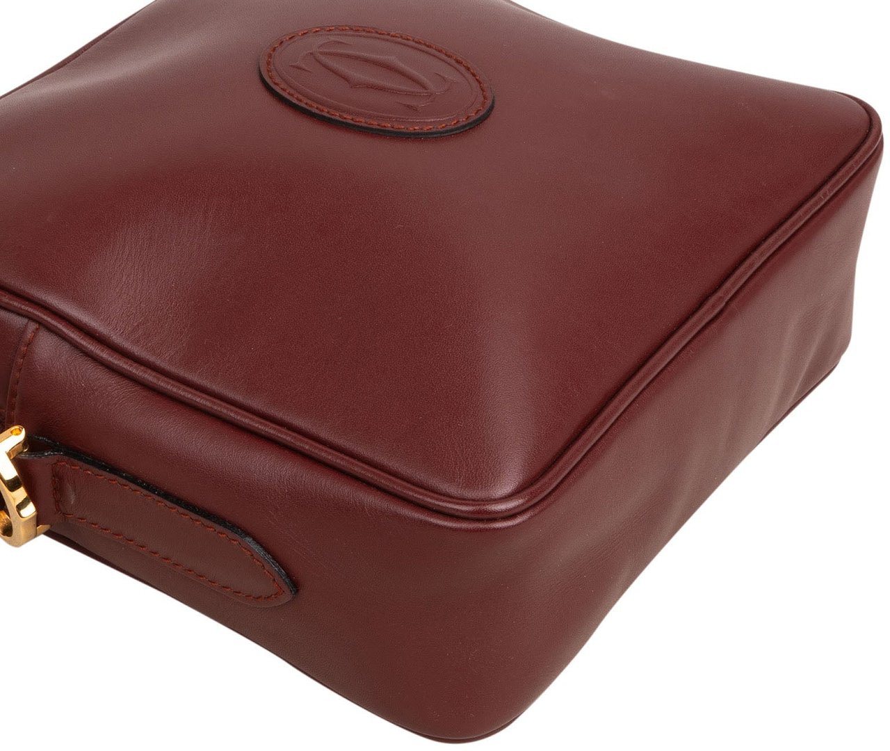 Cartier Bordeaux Leather Mastrine Camera Crossbody Bag Maroon