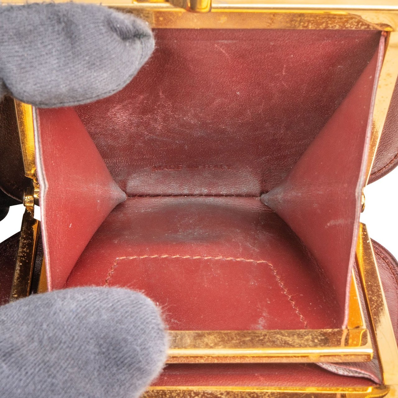 Cartier Bordeaux Leather Coin Wallet Maroon