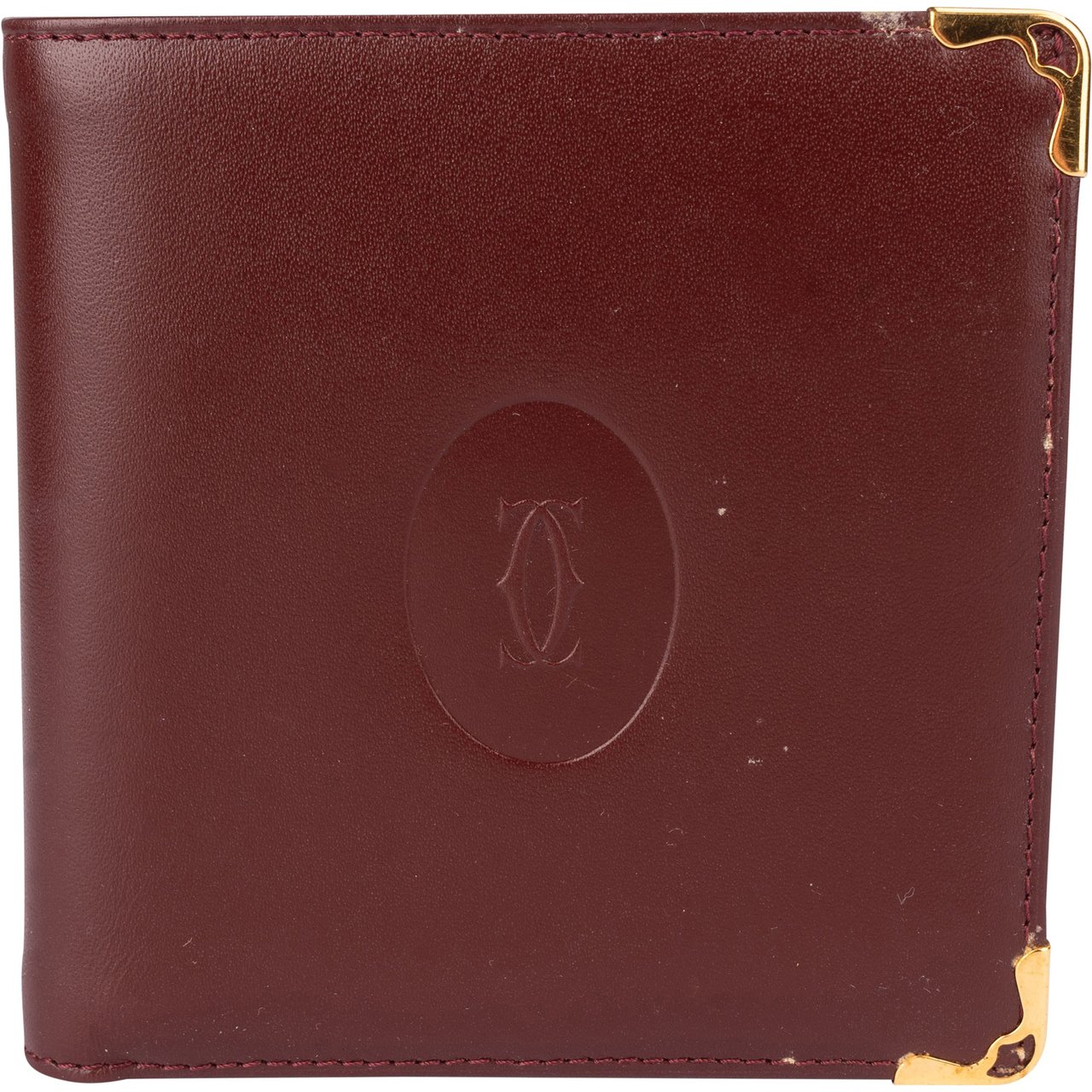 Cartier Cartier Bordeaux Leather Wallet Divers