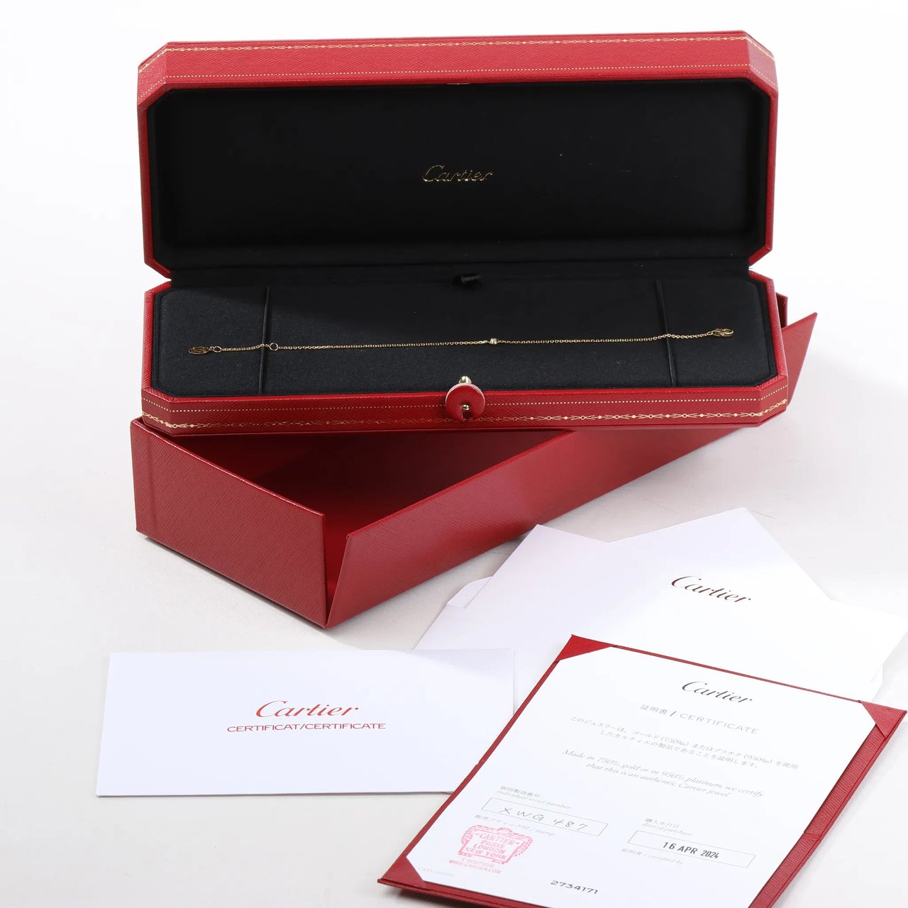 Cartier Cartier D'amour XS diamond Bracelet 750(YG) 1.4g XWG487 Goud