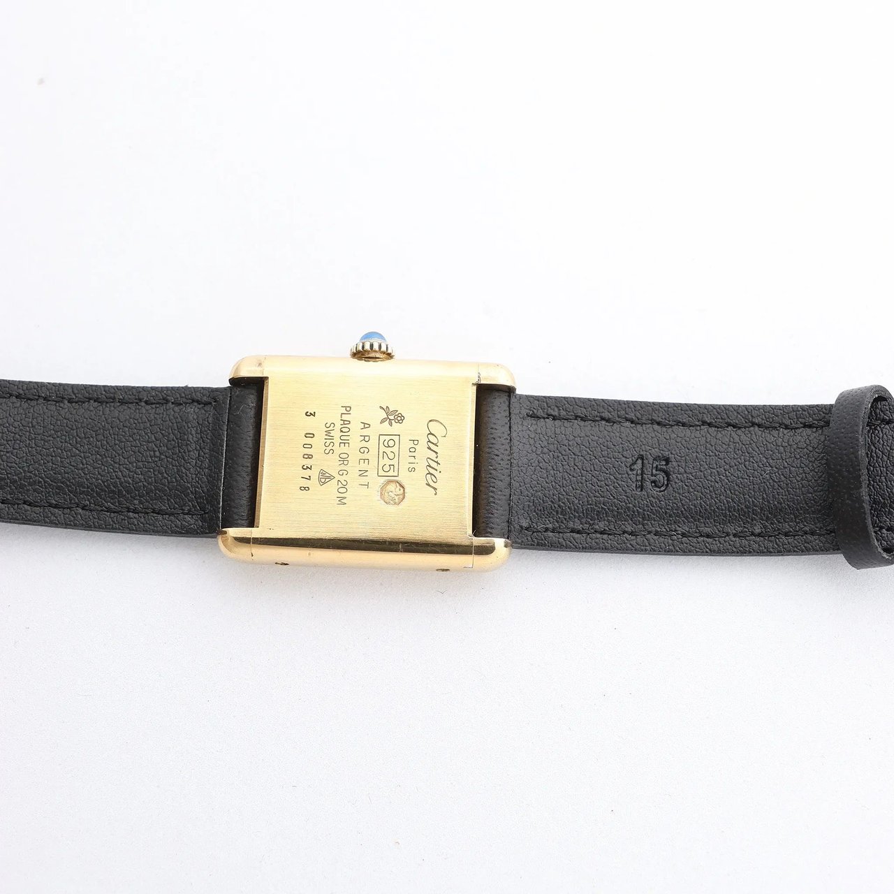 Cartier CARTIER Must Tank 3008378 925 External GP x Leather Stem-winder Burgundy Dial Watch Divers