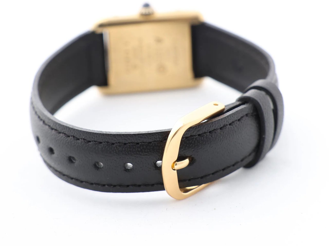 Cartier CARTIER Must Tank 3008378 925 External GP x Leather Stem-winder Burgundy Dial Watch Divers