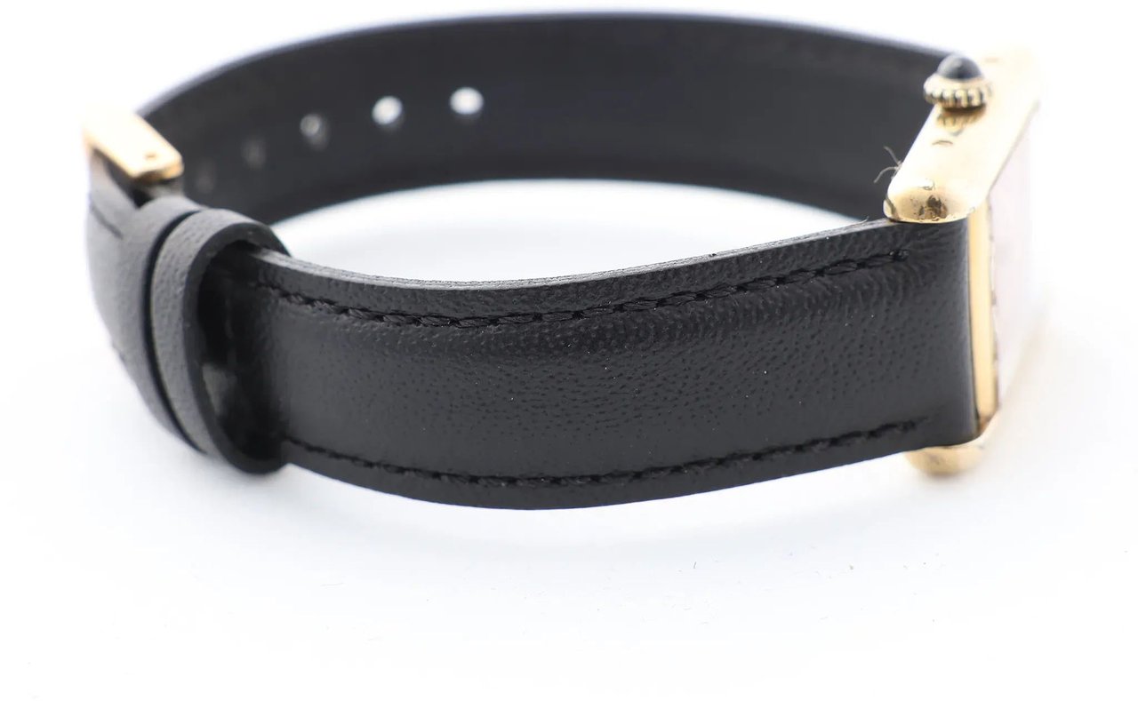 Cartier CARTIER Must Tank 3008378 925 External GP x Leather Stem-winder Burgundy Dial Watch Divers