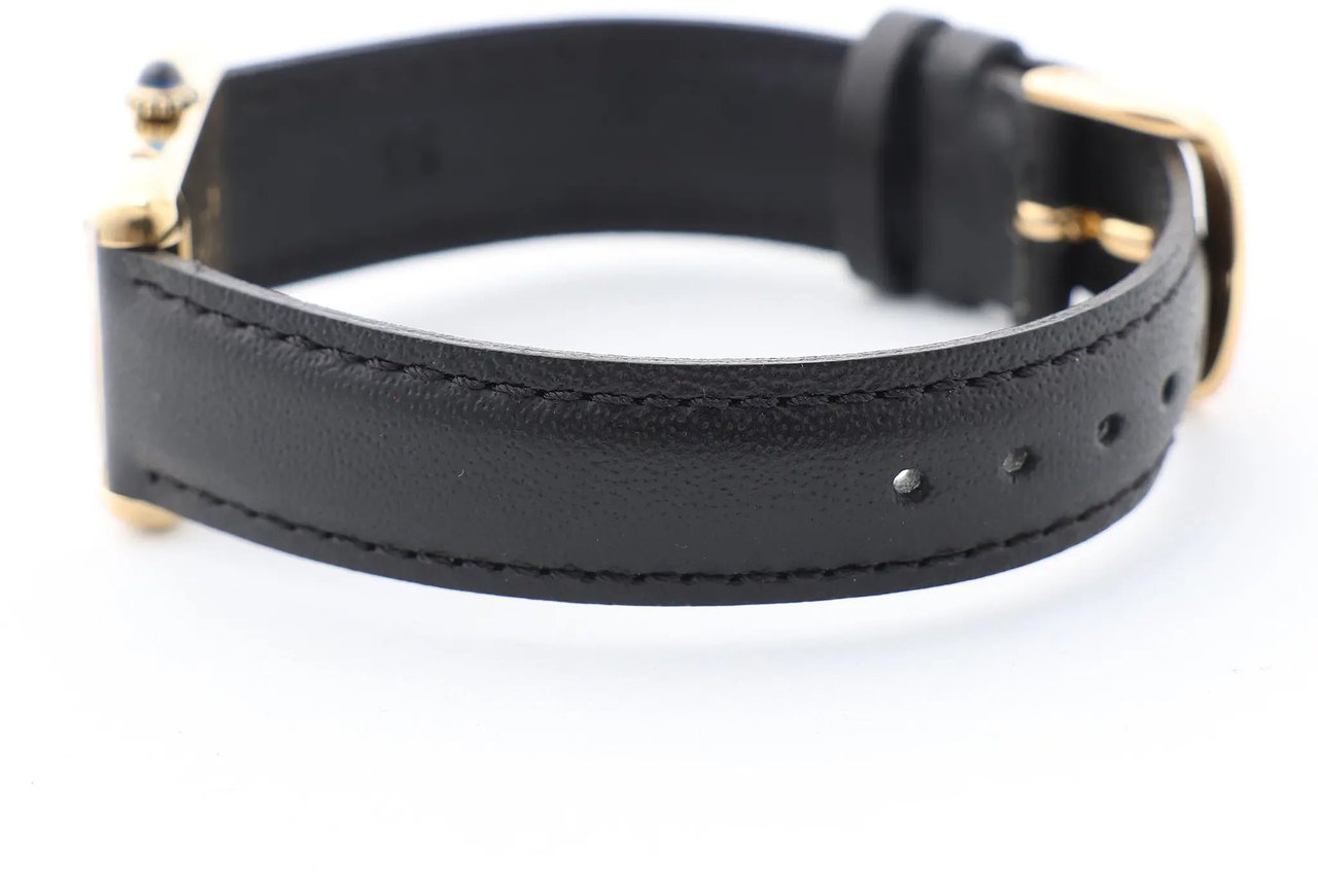 Cartier CARTIER Must Tank 3008378 925 External GP x Leather Stem-winder Burgundy Dial Watch Divers