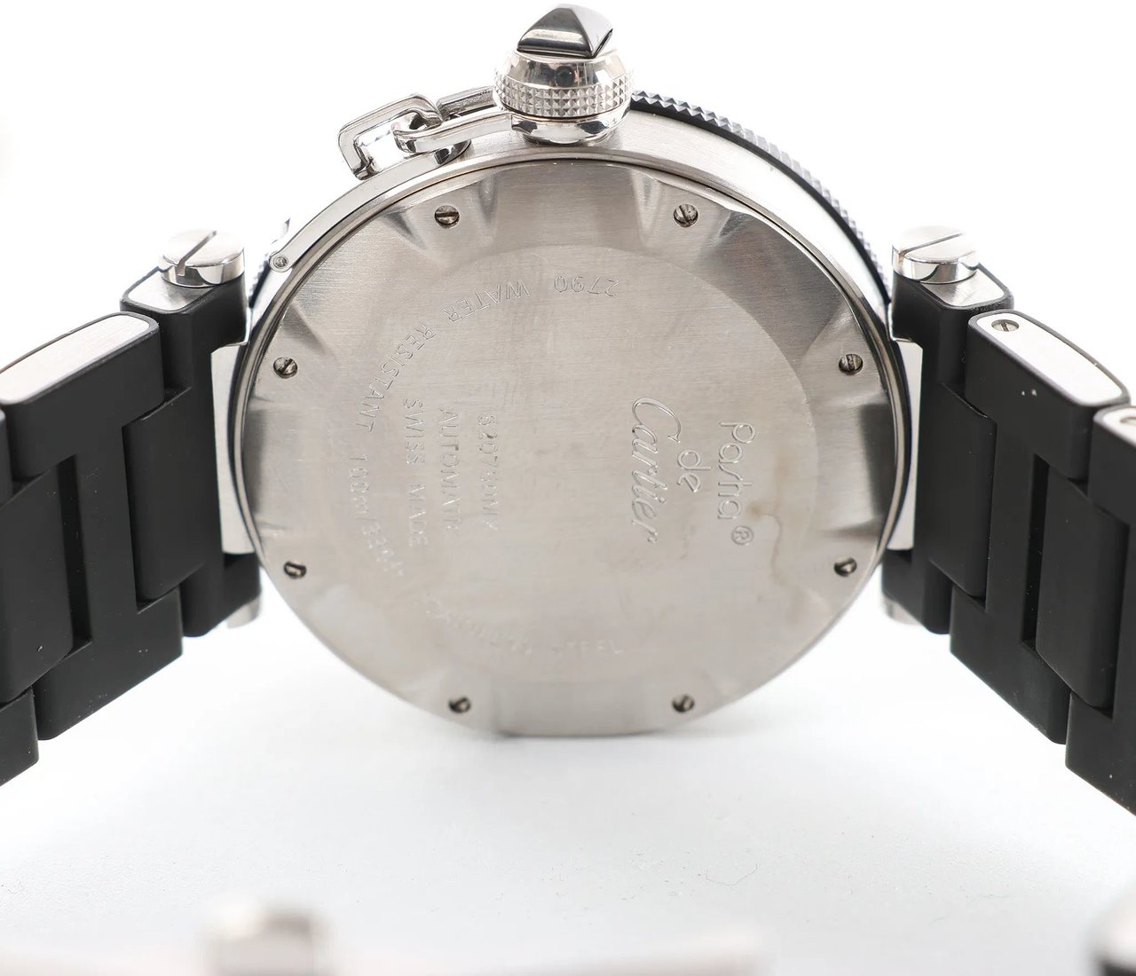 Cartier CARTIER Pasha Seatimer WW31077U2 2790520750MX SS x Rubber AT Watch with Black Dial Zwart