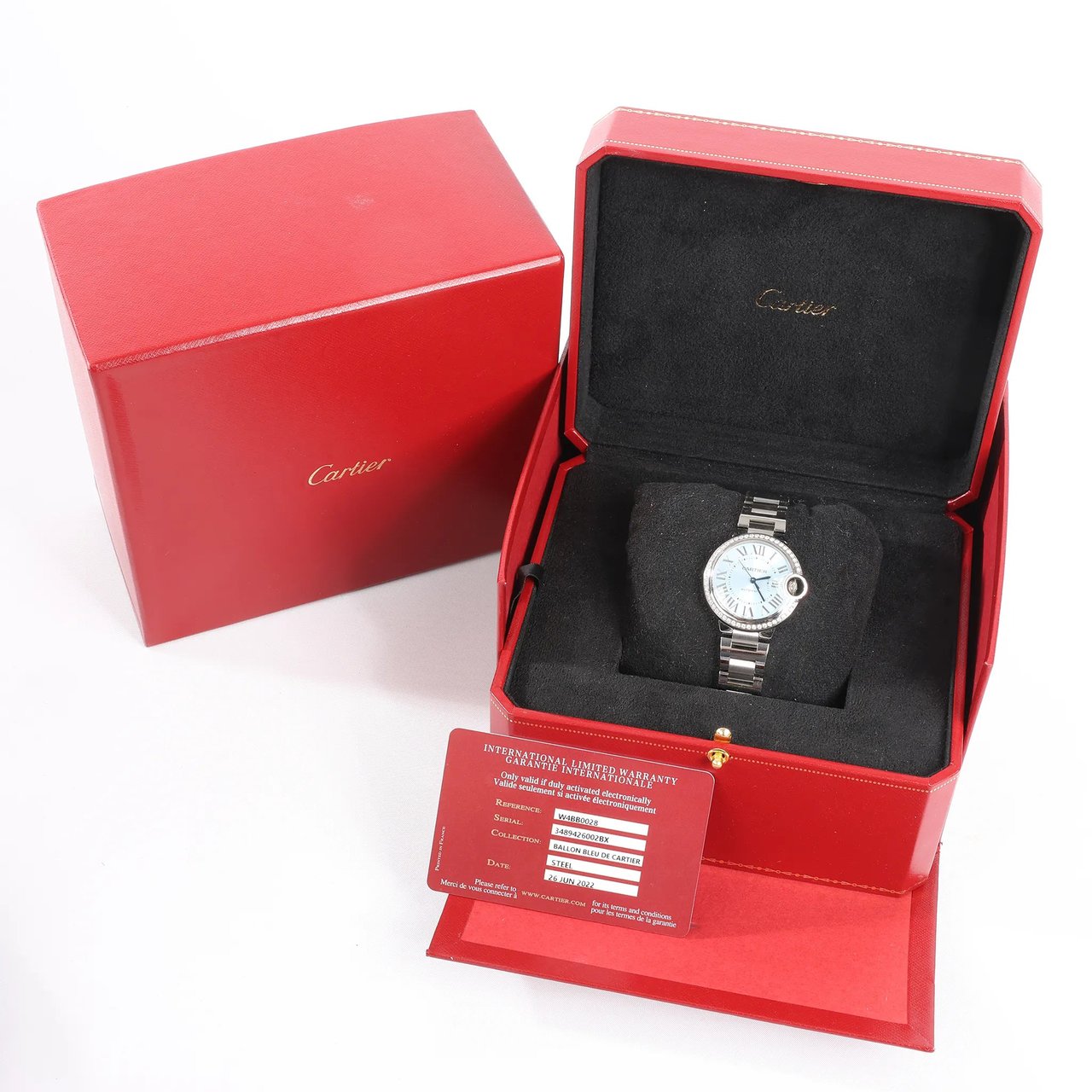 Cartier Ballon Bleu W4BB0028 3489426002BX SS AT Watch with Blue-Face Blauw