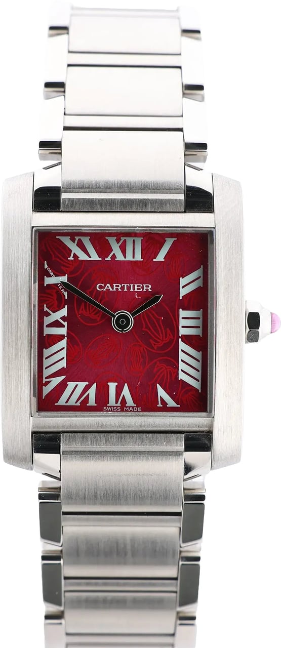 Cartier Cartier Tank Francaise SM W51030Q3 SS QZ Watch with Pink Dial Roze