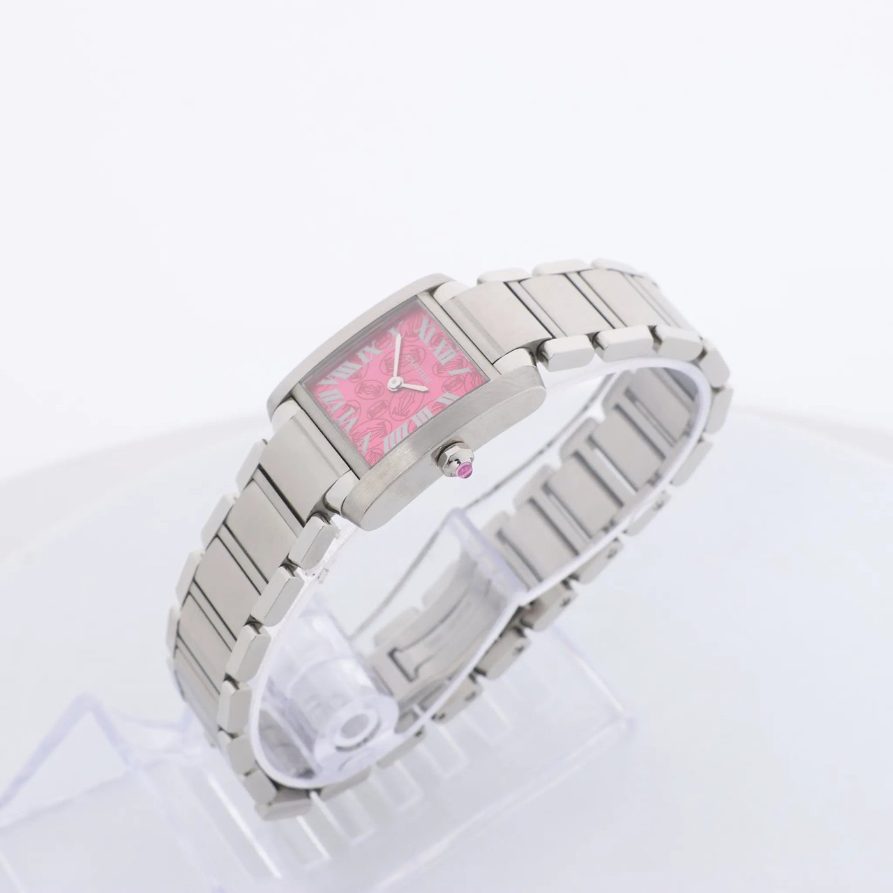Cartier Cartier Tank Francaise SM W51030Q3 SS QZ Watch with Pink Dial Roze