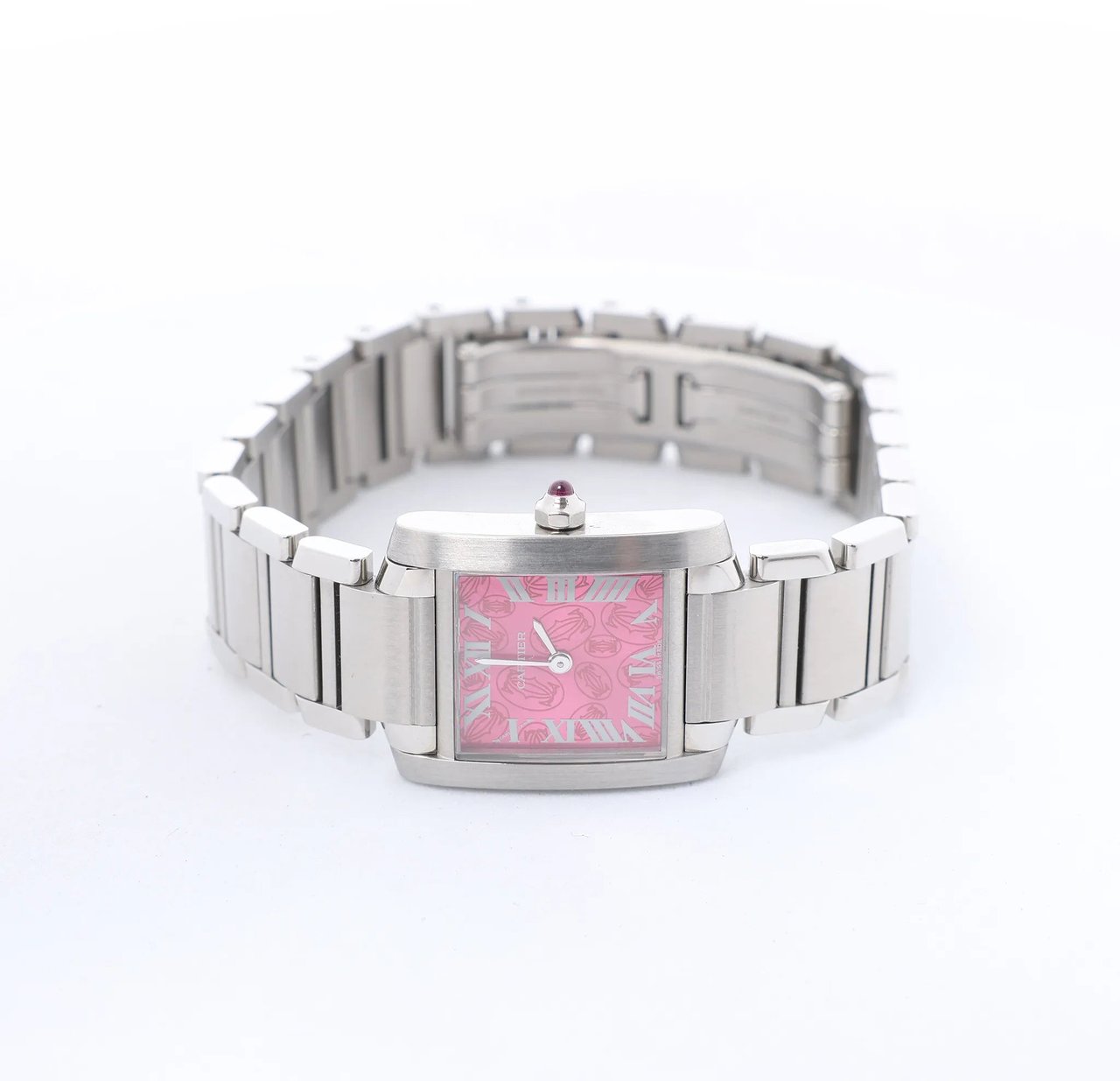Cartier Cartier Tank Francaise SM W51030Q3 SS QZ Watch with Pink Dial Roze
