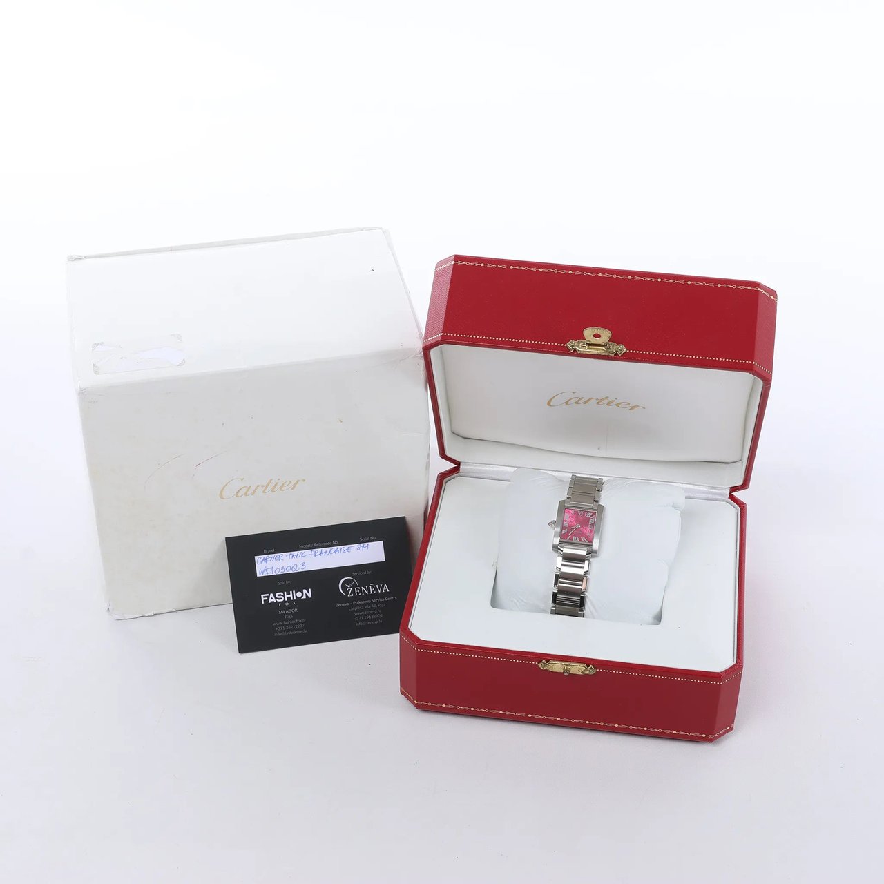 Cartier Cartier Tank Francaise SM W51030Q3 SS QZ Watch with Pink Dial Roze