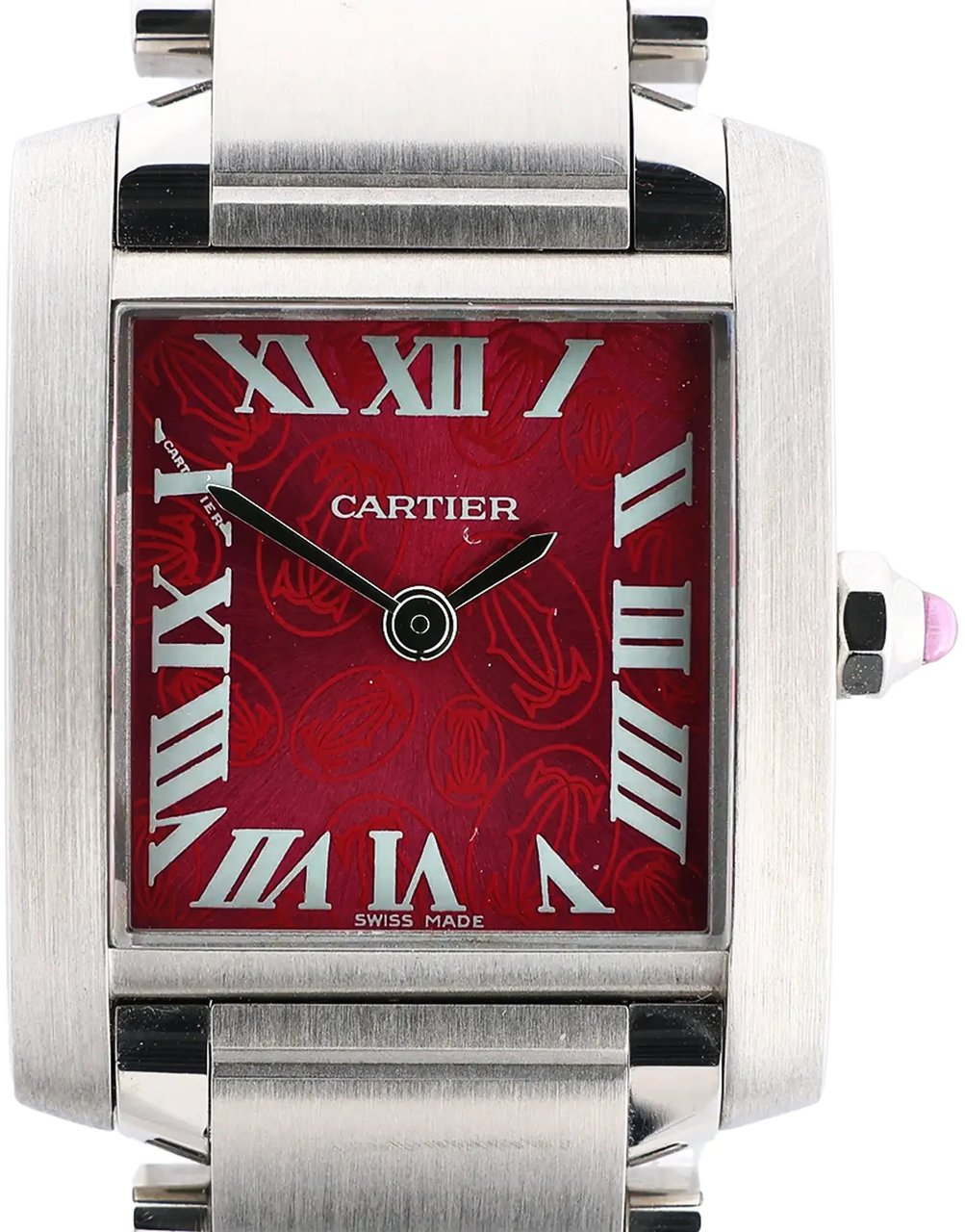 Cartier Cartier Tank Francaise SM W51030Q3 SS QZ Watch with Pink Dial Roze
