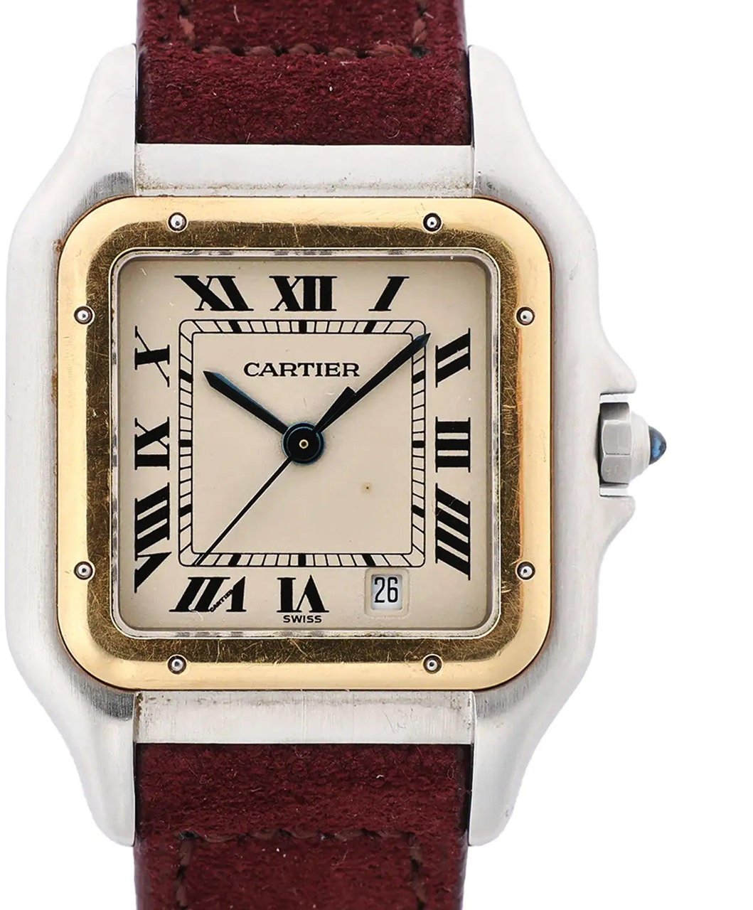 Cartier Cartier Panthère W25028B6 187949007444 SS×YG QZ Watch with Beige Dial Beige