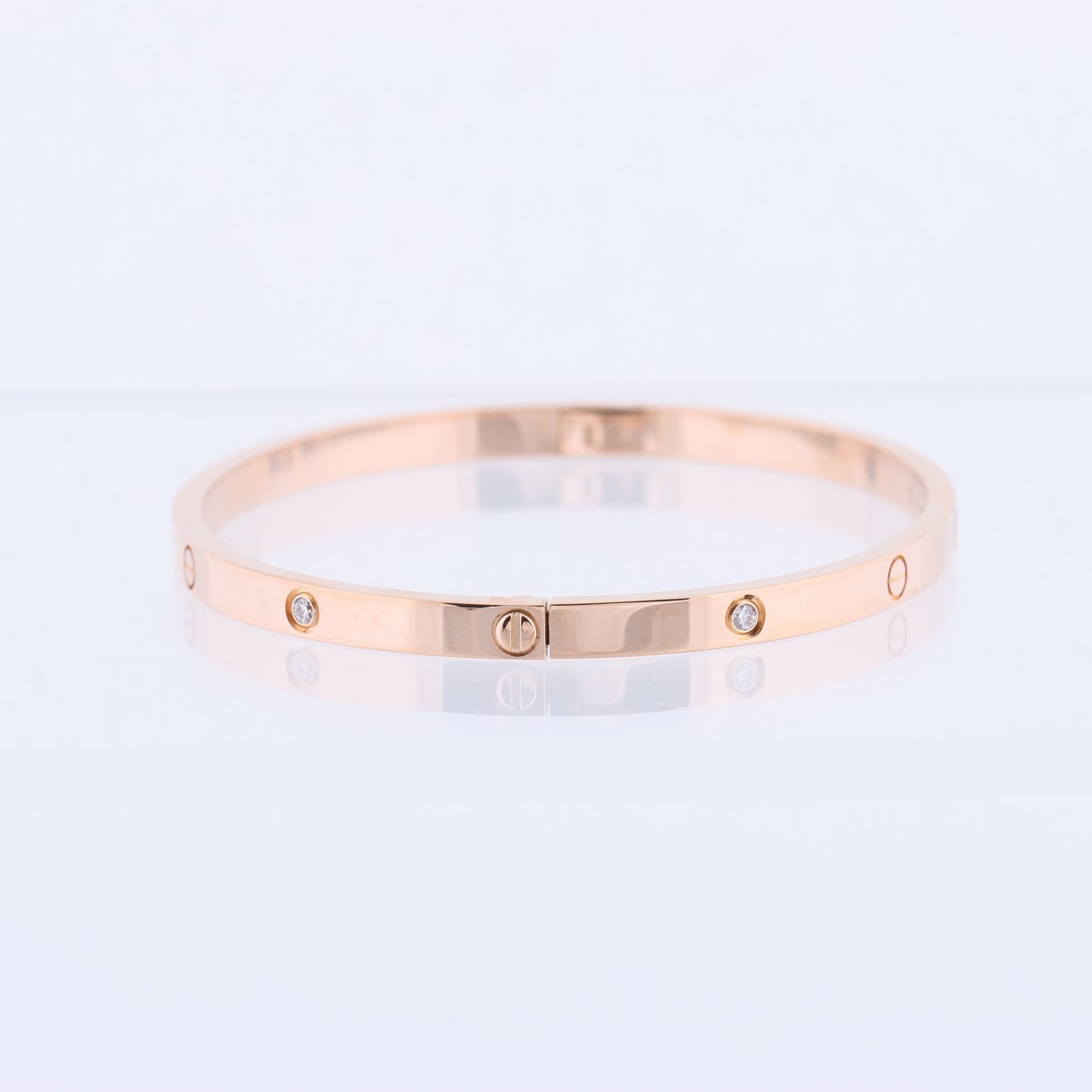 Cartier Love SM Half Diamond Bracelet 750(PG) 18.6g 17 Divers