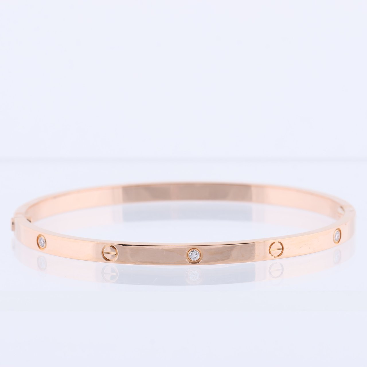 Cartier Love SM Half Diamond Bracelet 750(PG) 18.6g 17 Divers