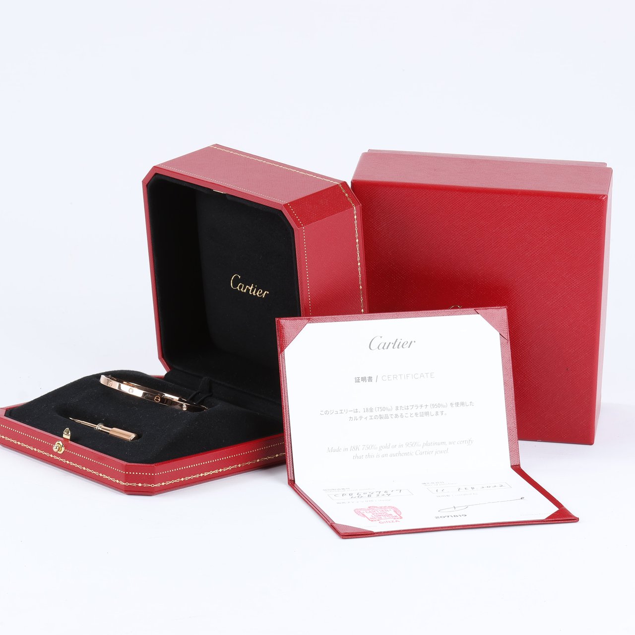 Cartier Love SM Half Diamond Bracelet 750(PG) 18.6g 17 Divers
