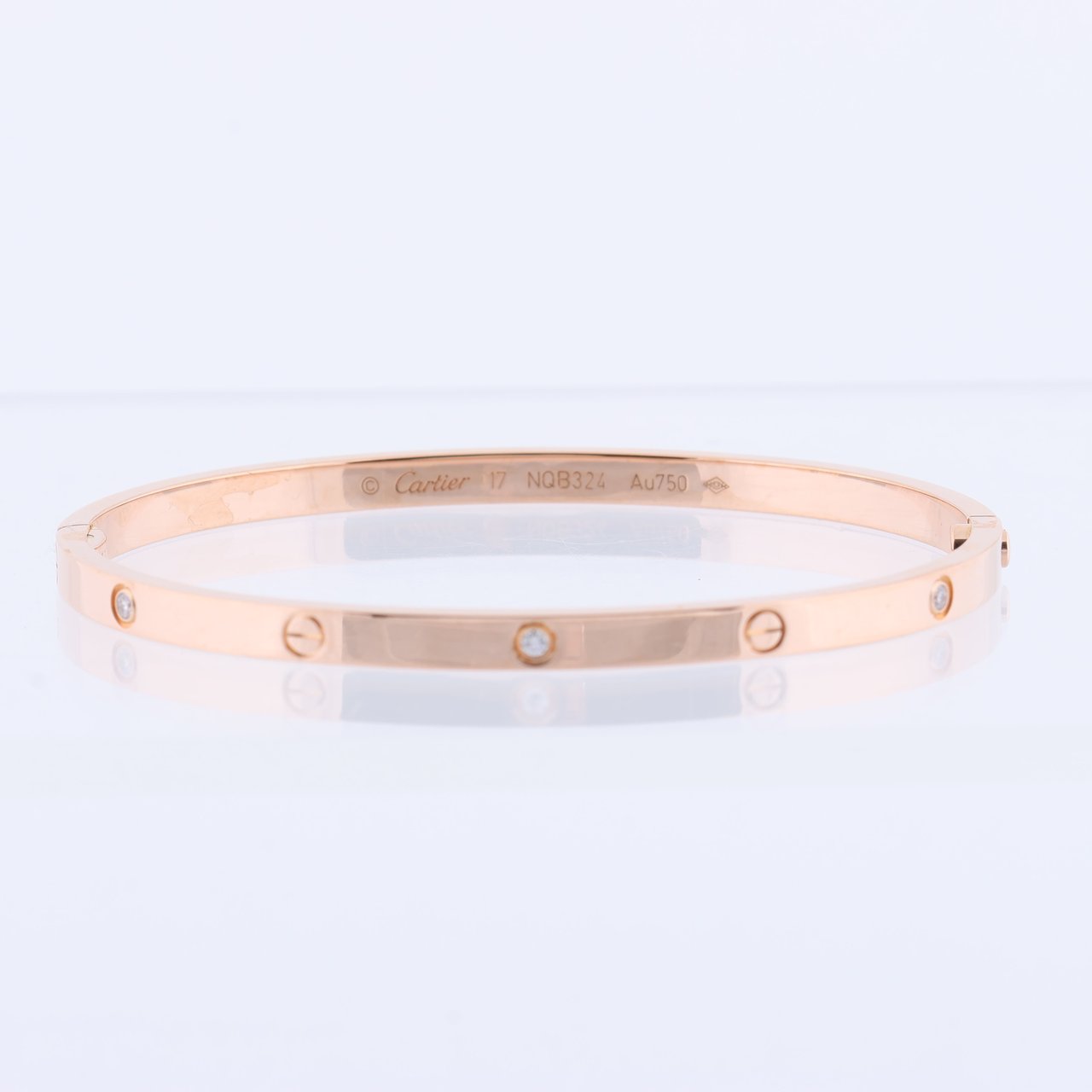 Cartier Love SM Half Diamond Bracelet 750(PG) 18.6g 17 Divers