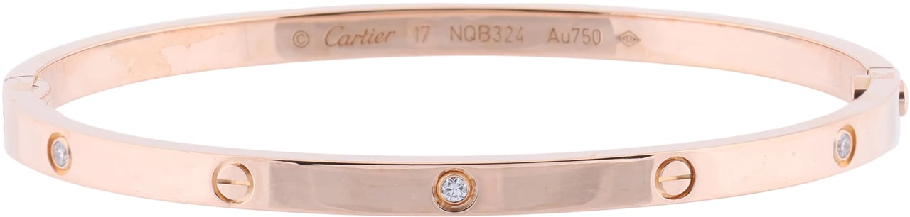 Cartier Love SM Half Diamond Bracelet 750(PG) 18.6g 17 Divers