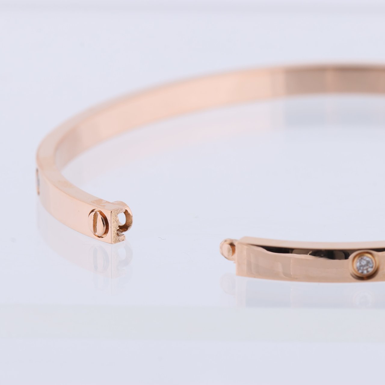 Cartier Love SM Half Diamond Bracelet 750(PG) 18.6g 17 Divers