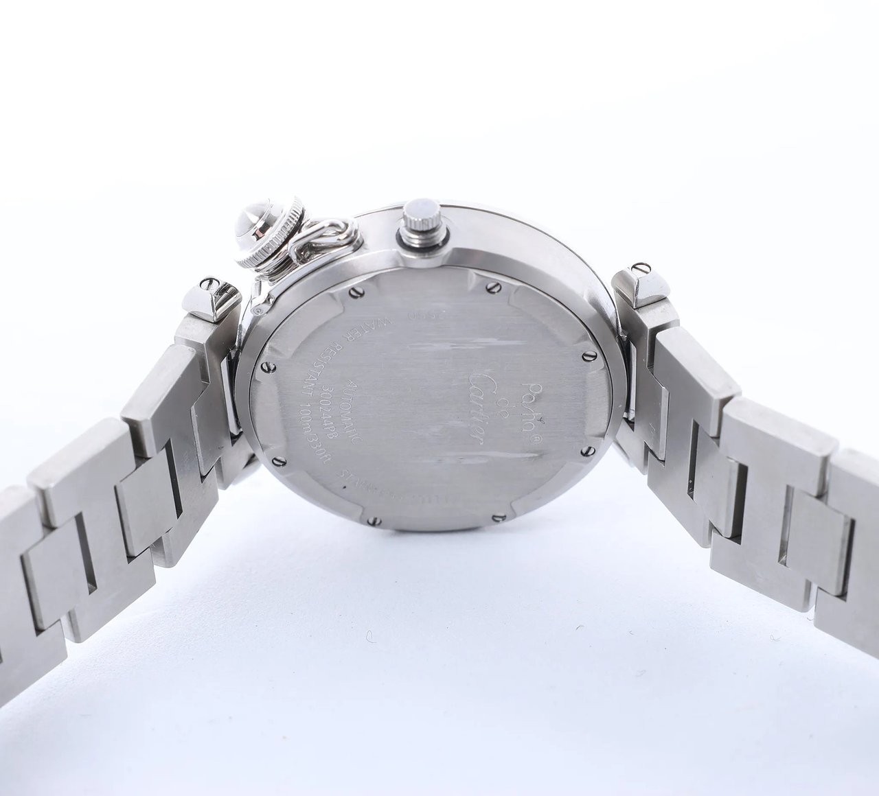 CARTIER Pasha C Meridian W31049M7 2550300244PB SS AT Watch with Black Dial Zwart