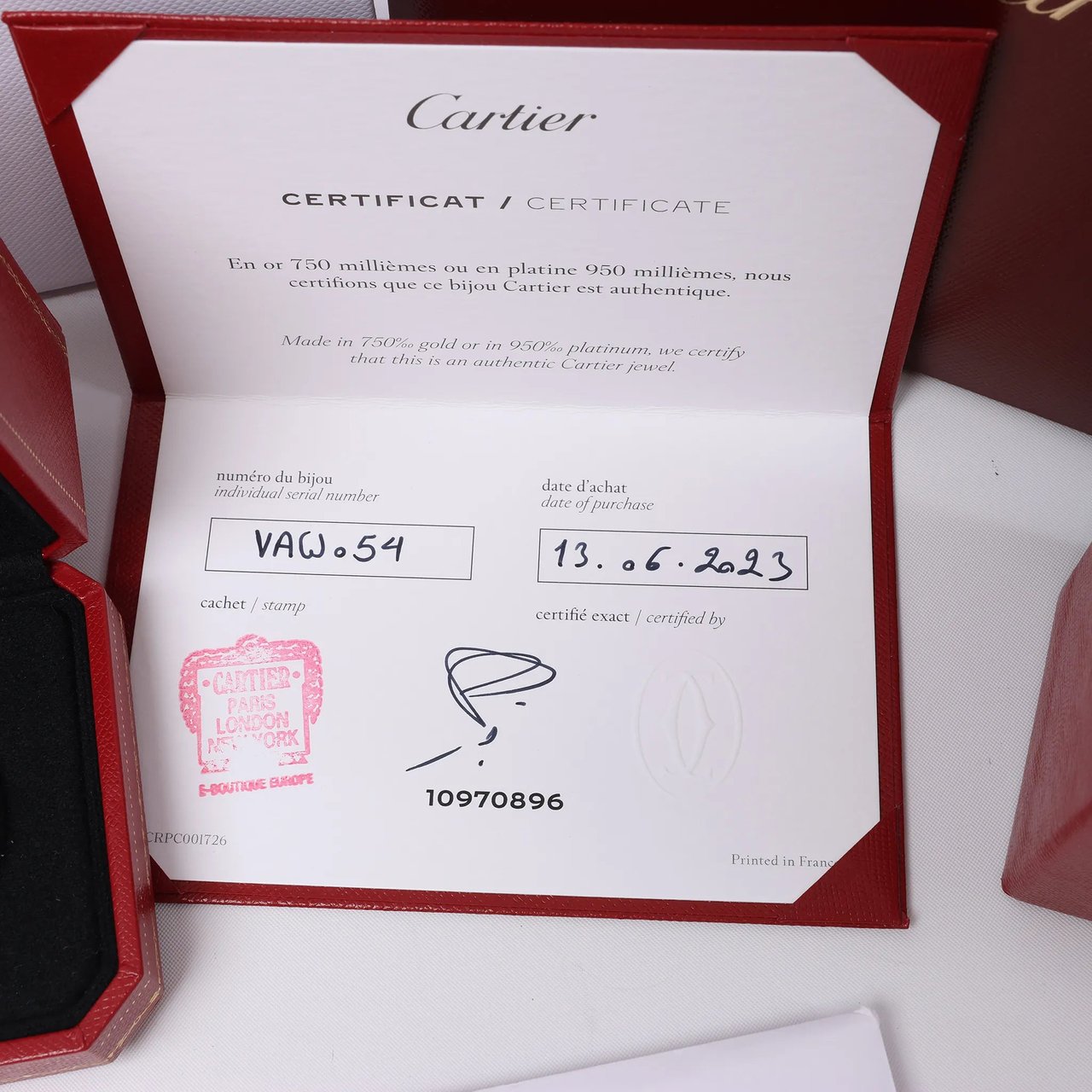 Cartier Love SM Ring 750(WG) 69 EU VAW054 Divers