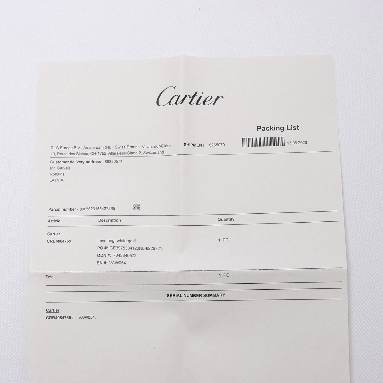 Cartier Love SM Ring 750(WG) 69 EU VAW054 Divers