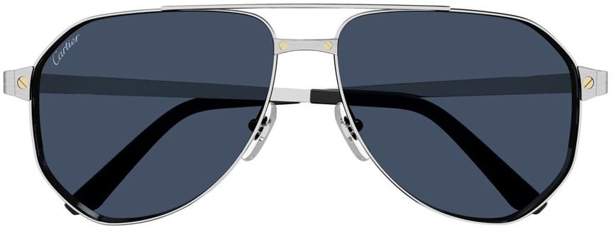 Cartier Ct0461S Santos De Pilot Sunglasses Grijs