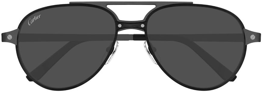 Cartier Ct0476S Santos De Ruthenium Metal Pilot Sunglasses Grijs