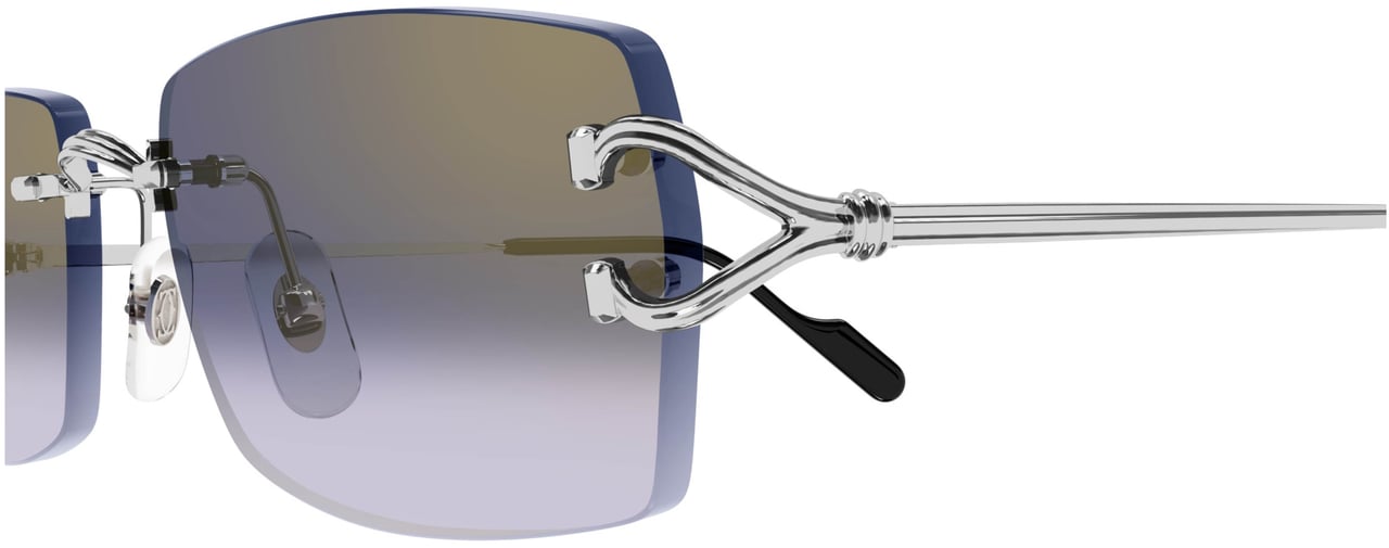 Cartier Rectangular Rimless Sunglasses With Gradient Lenses Grijs