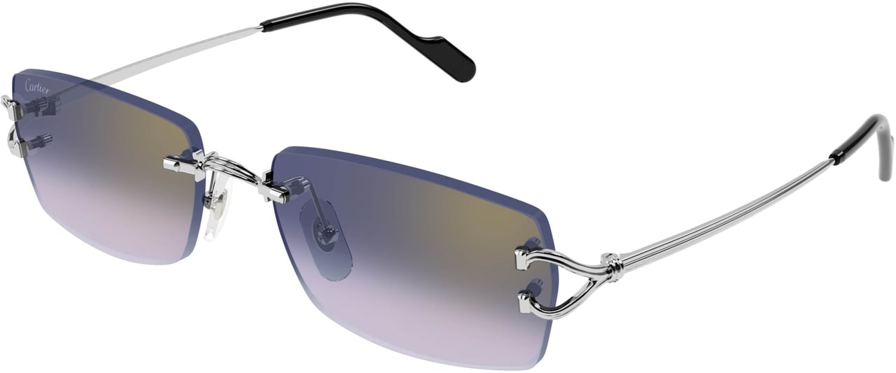 Cartier Rectangular Rimless Sunglasses With Gradient Lenses Grijs