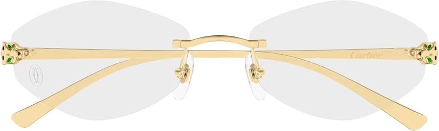 Cartier Ct0637o Gold Metal Rimless Eyeglasses Wit