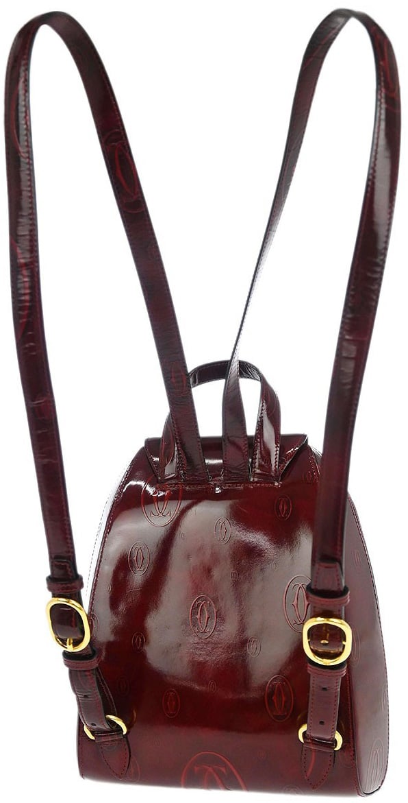 Cartier cartier Happy birthday backpack Patent leather Divers