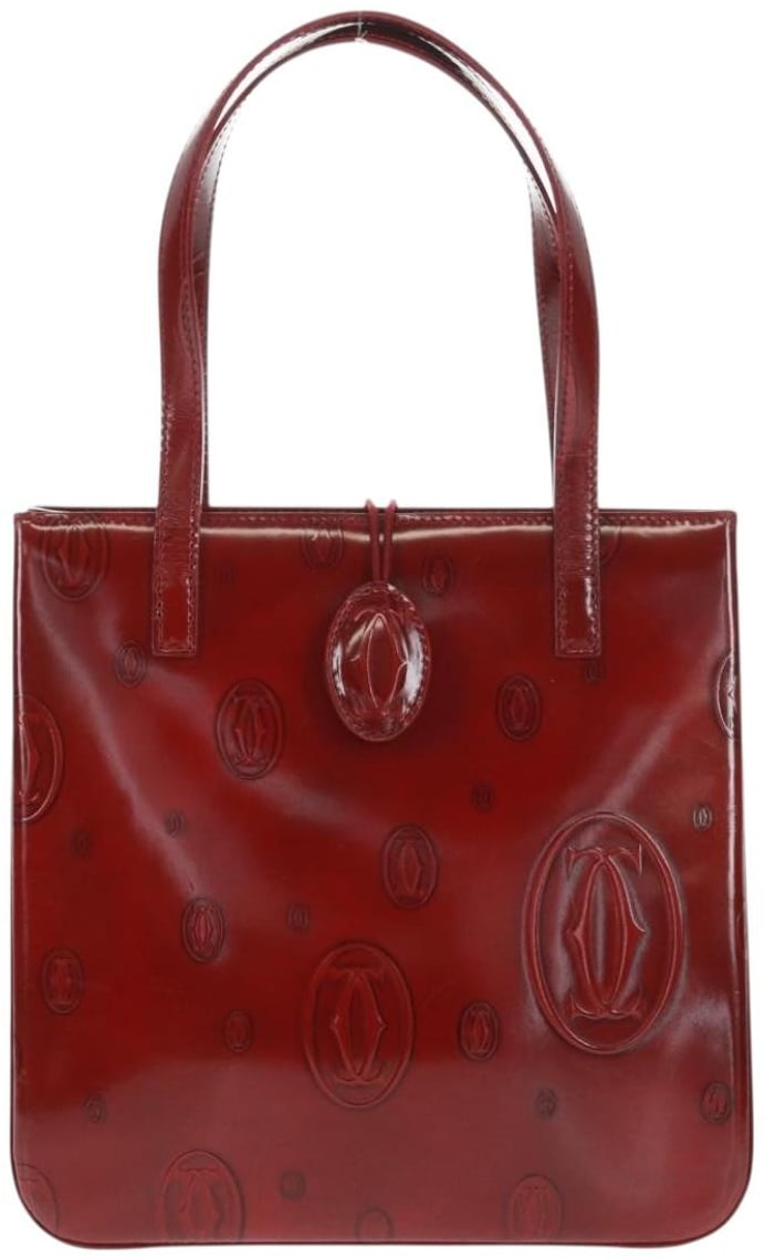 Cartier cartier Happy Birthday Handbag Patent Leather Navy