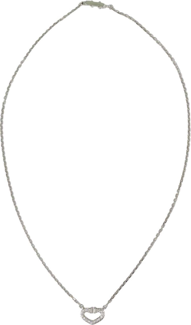 Cartier Cartier C Heart de Cartier Pendant Necklace 18K White Gold with Diamond Zilver
