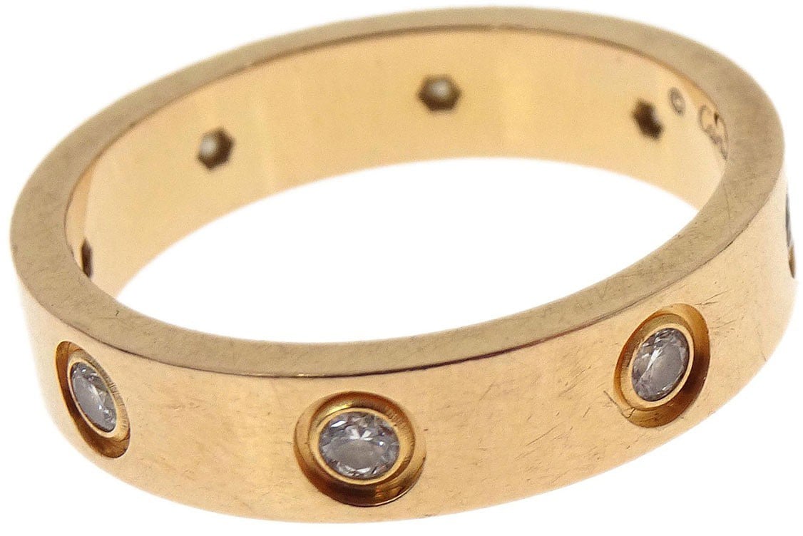 Cartier Cartier Love Wedding Band 8 Diamonds Ring 18K Yellow Gold with Diamonds Goud