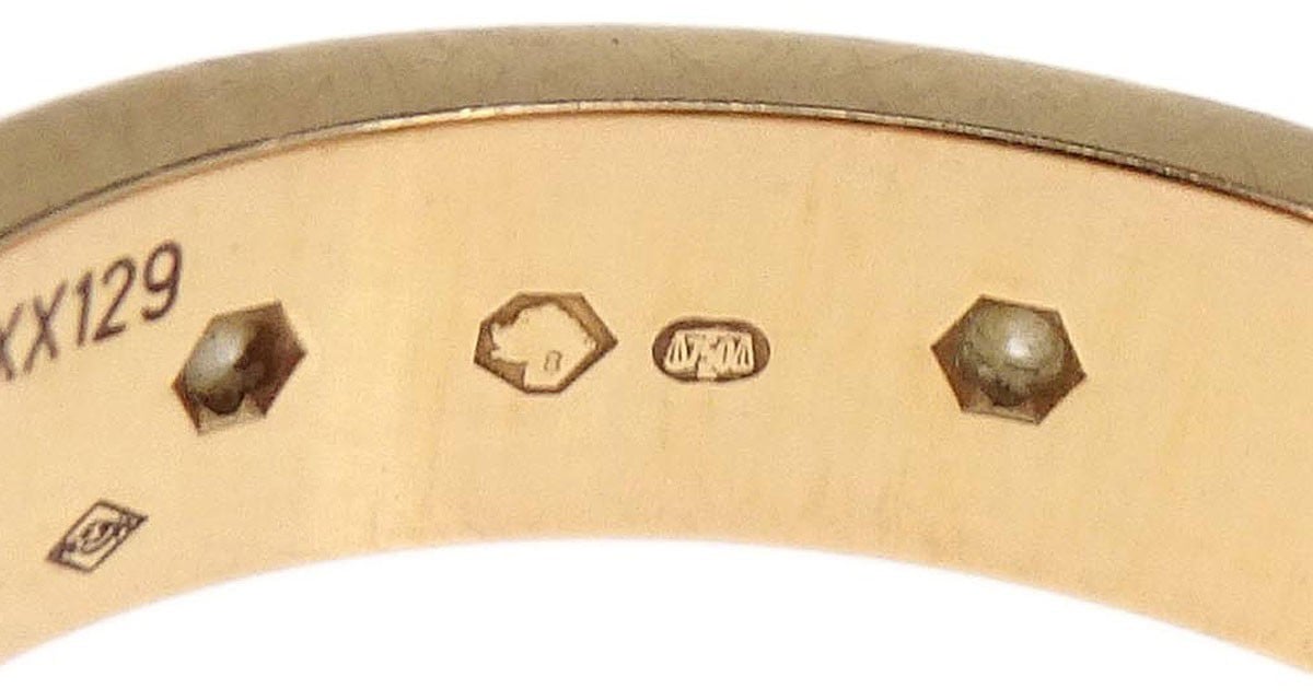 Cartier Cartier Love Wedding Band 8 Diamonds Ring 18K Yellow Gold with Diamonds Goud