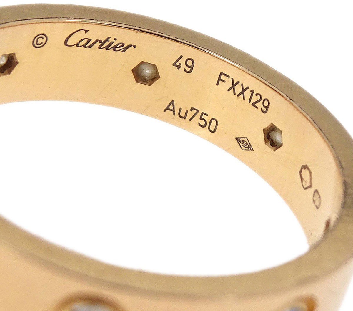 Cartier Cartier Love Wedding Band 8 Diamonds Ring 18K Yellow Gold with Diamonds Goud