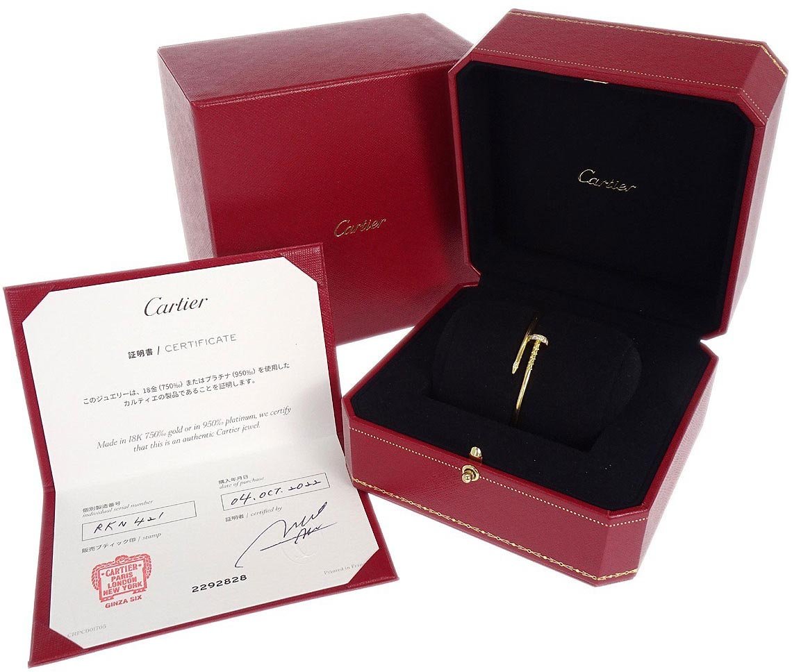 Cartier Cartier Juste un Clou Bracelet 18K Yellow Gold with Diamonds Small Goud