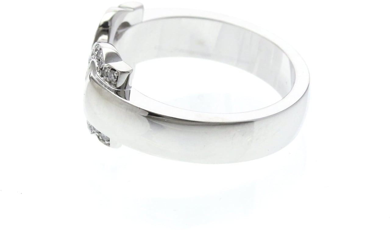 Cartier Vintage C de Cartier 18K White Gold with Diamonds Zilver