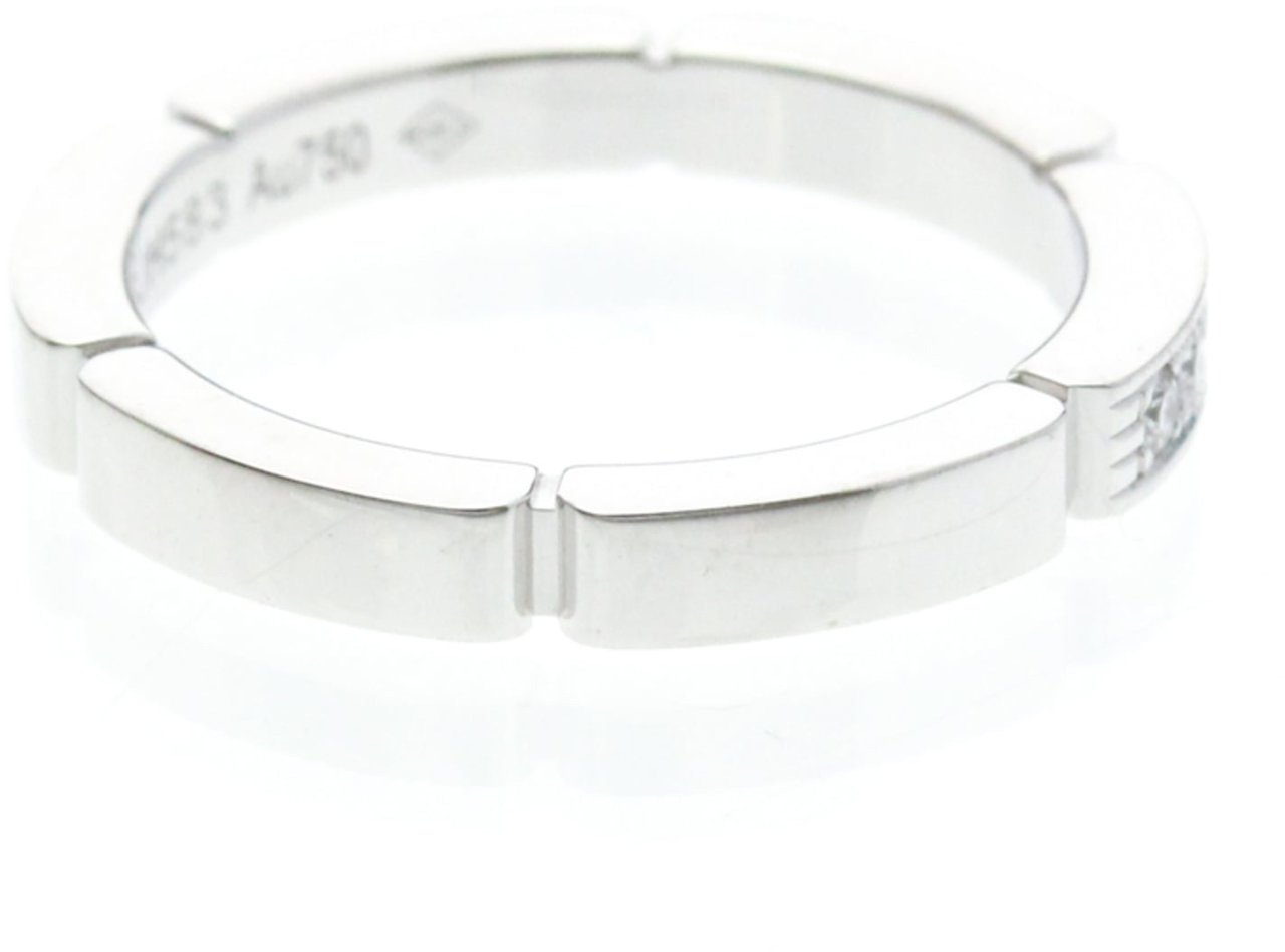 Cartier Cartier Maillon Panthere Band Ring 18K White Gold with 4 Diamonds Zilver