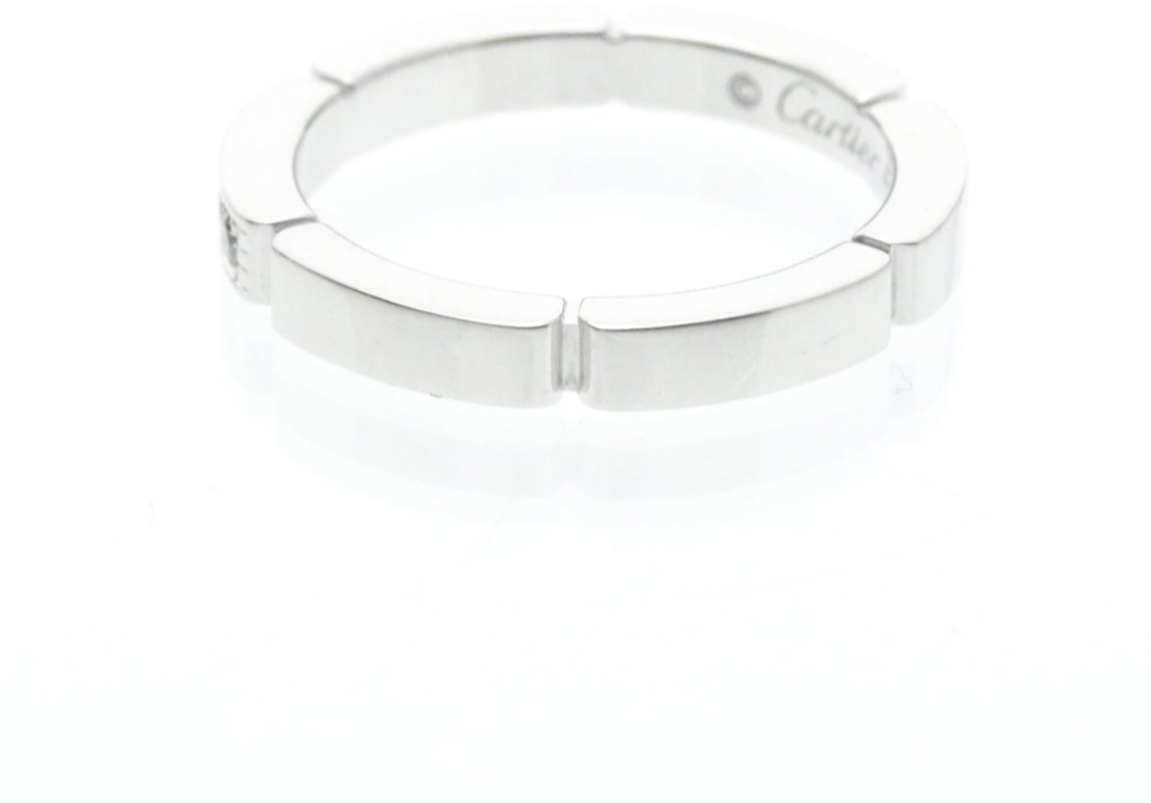 Cartier Cartier Maillon Panthere Band Ring 18K White Gold with 4 Diamonds Zilver