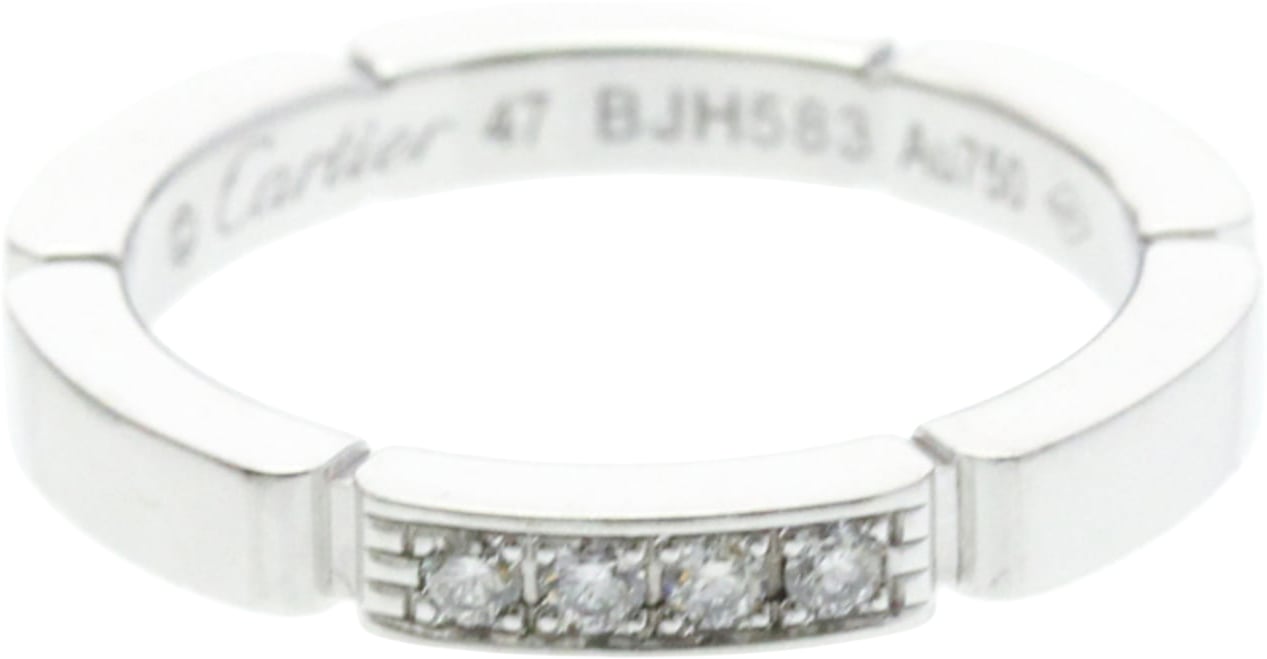 Cartier Cartier Maillon Panthere Band Ring 18K White Gold with 4 Diamonds Zilver