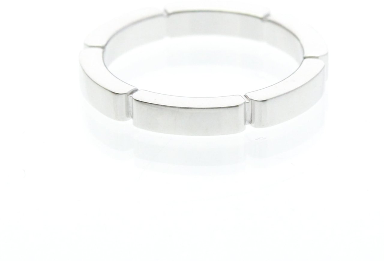 Cartier Cartier Maillon Panthere Band Ring 18K White Gold with 4 Diamonds Zilver