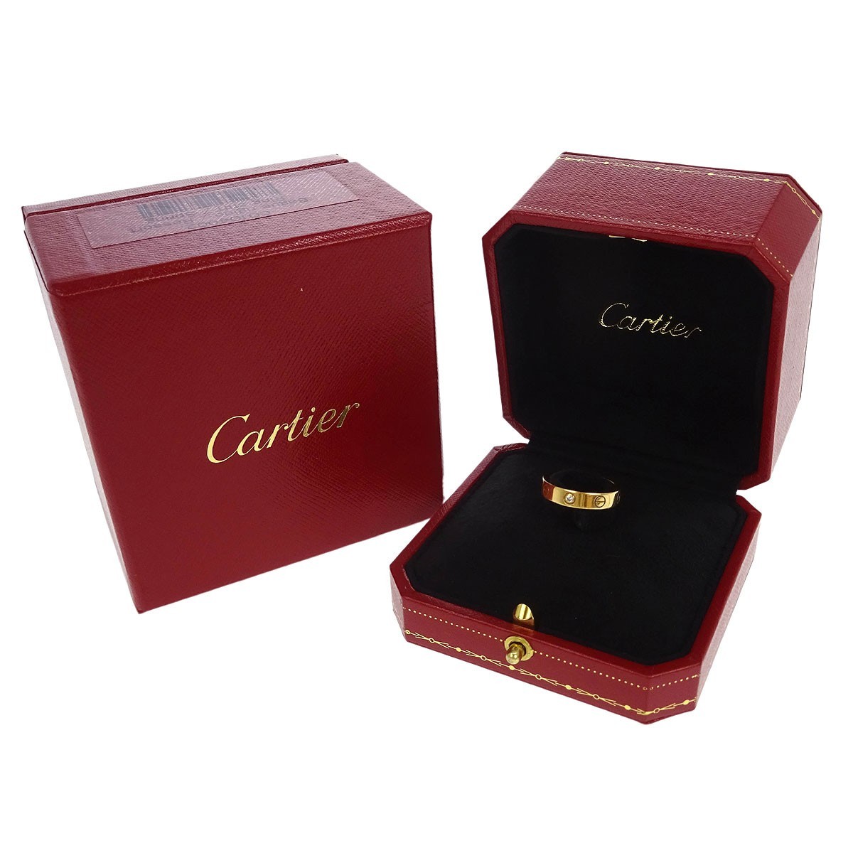 Cartier Cartier Love Wedding Band 1 Diamond Ring 18K Rose Gold with Diamond Goud