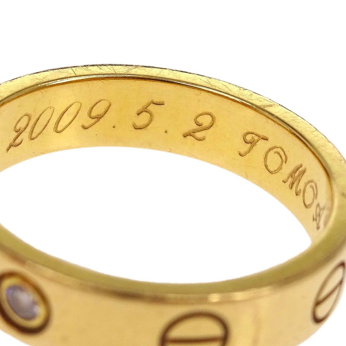 Cartier Cartier Love Wedding Band 1 Diamond Ring 18K Rose Gold with Diamond Goud