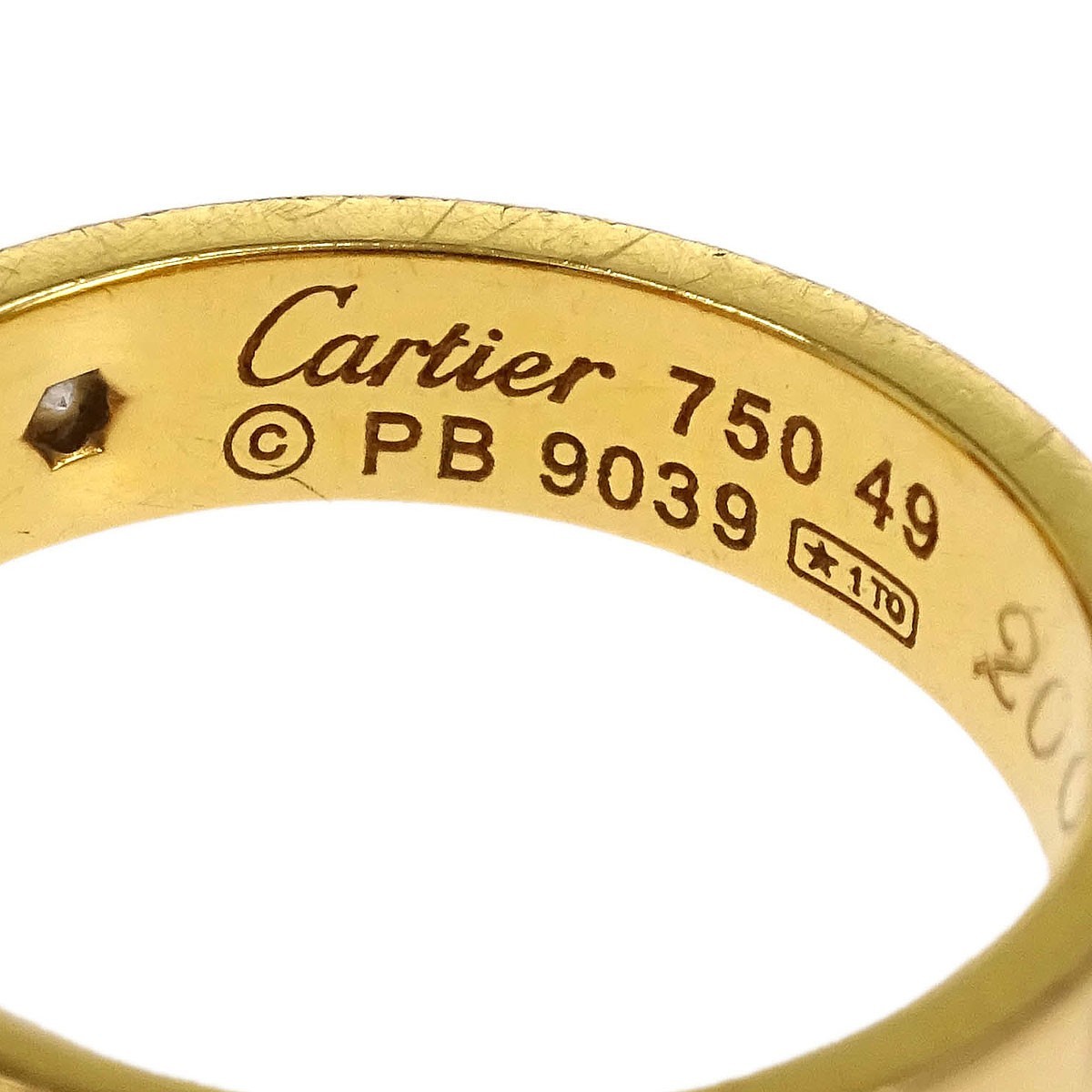 Cartier Cartier Love Wedding Band 1 Diamond Ring 18K Rose Gold with Diamond Goud