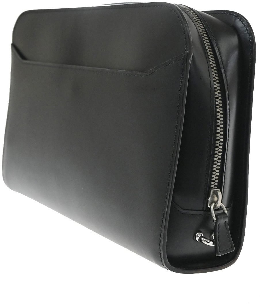 Cartier Pouch with a handle Box Calf Zwart
