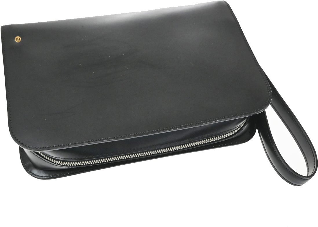 Cartier Pouch with a handle Box Calf Zwart