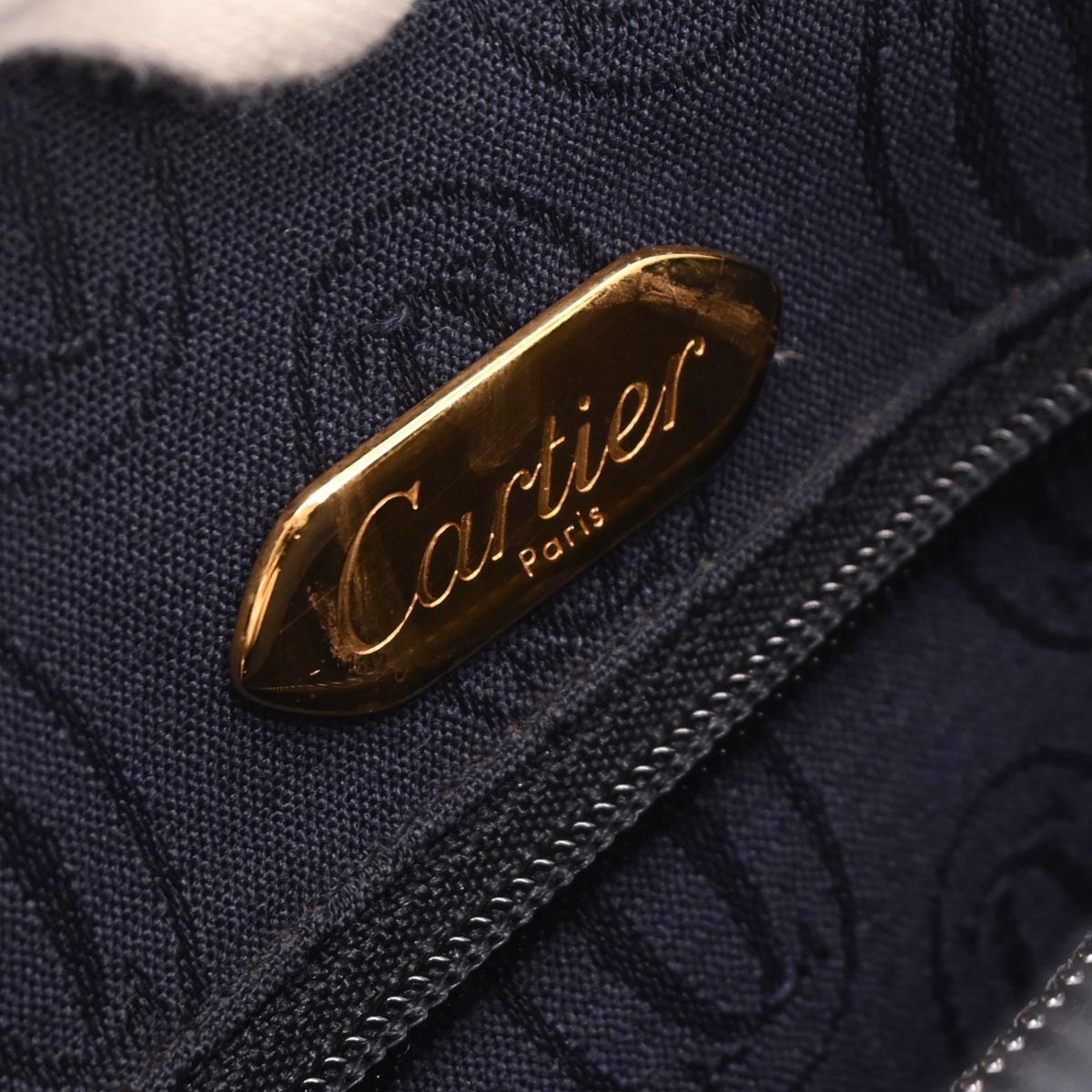 Cartier cartier Vintage Shoulder Bag Leather Navy
