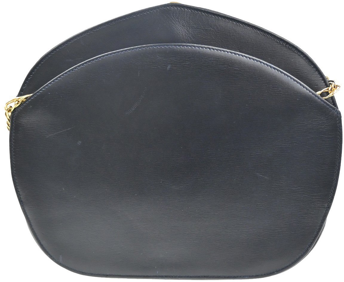 cartier Vintage Shoulder Bag Leather Navy