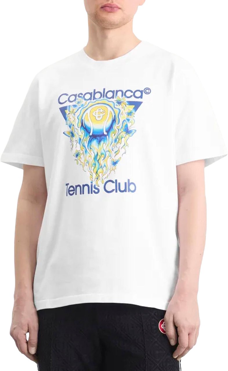 Casablanca Heren Tennis Club Icon T-Shirt Wit Wit